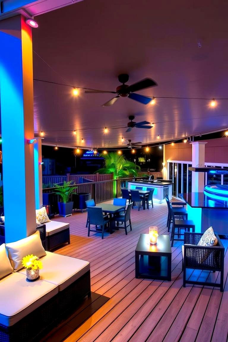 Multi Functional Entertainment Deck - 24 Covered Deck Ideas