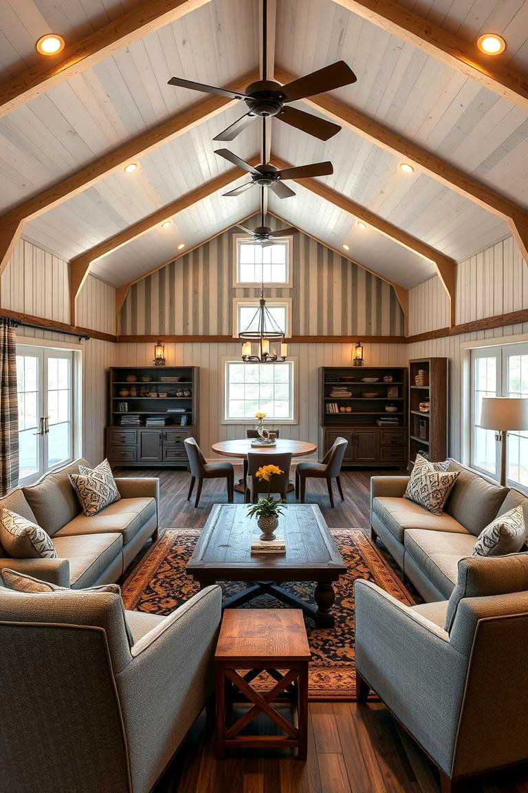 Multi Functional Family Room - 24 Pole Barn Interior Ideas