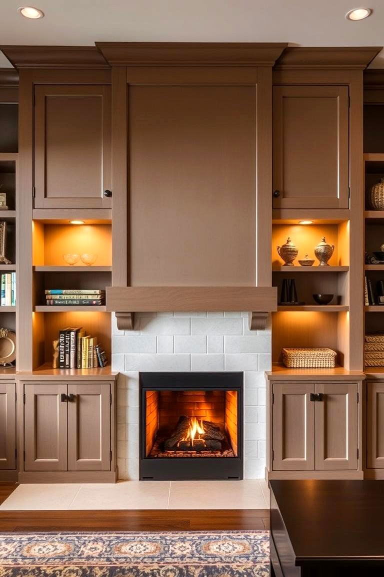 Multi Functional Fireplace Wall - 24 Craftsman-style Fireplace Ideas