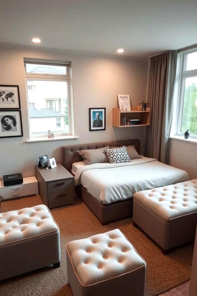 Multi Functional Furniture Setup - 24 Dorm Room Decorating Ideas