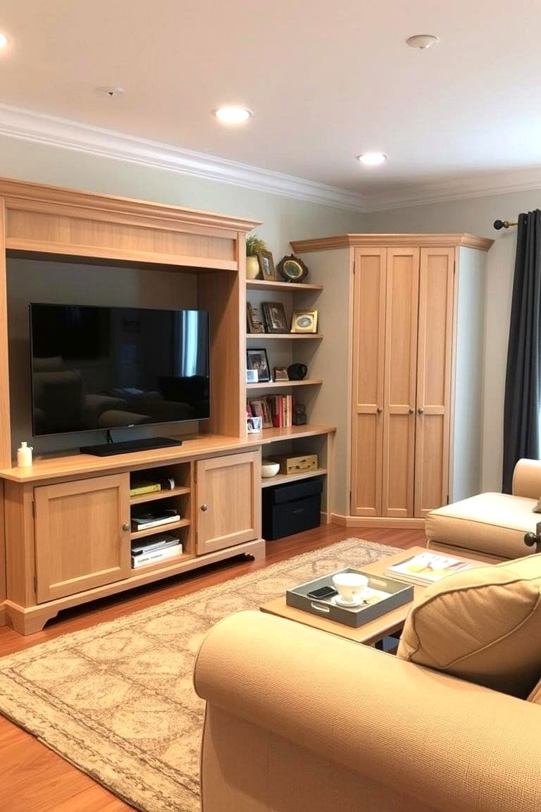 Multi Functional Furniture with TV Storage - 24 Small Living Room Ideas With Tv