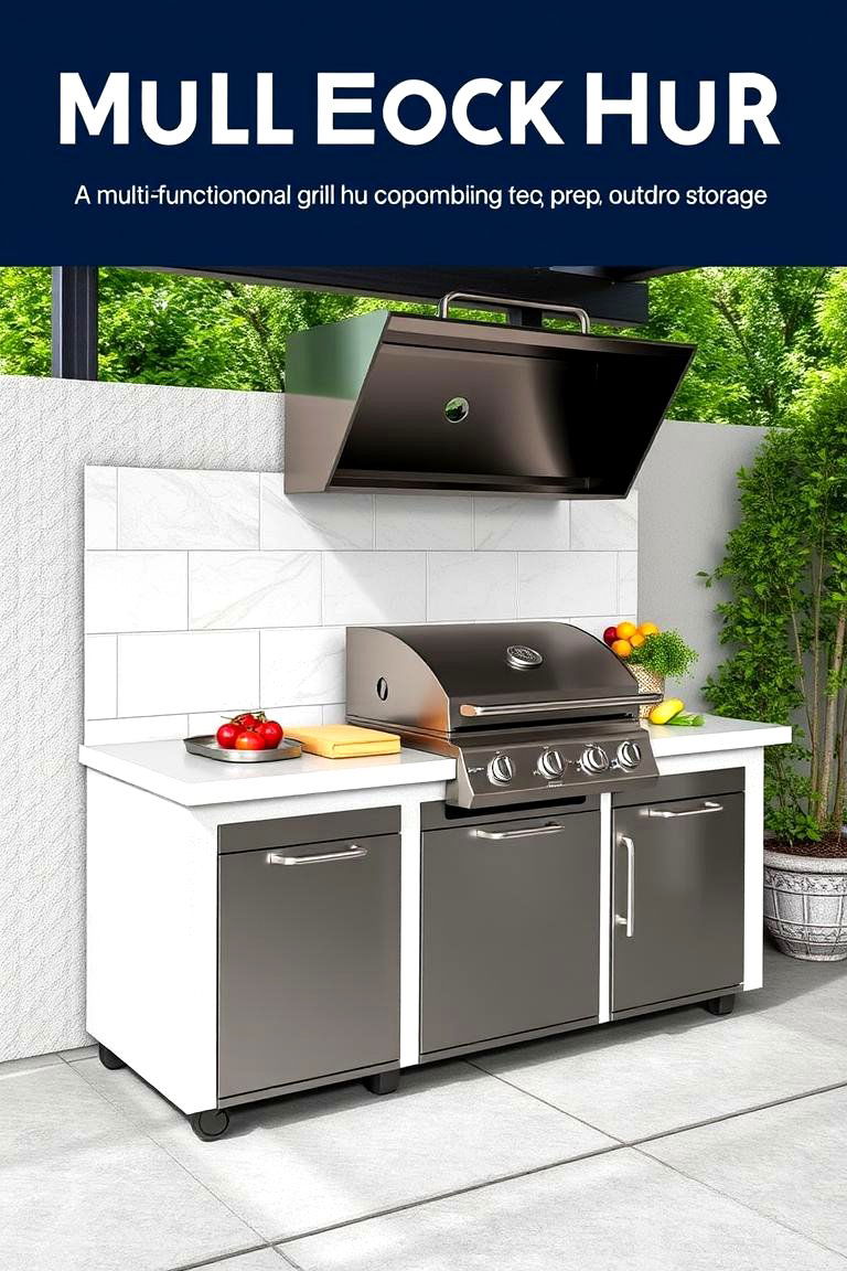 Multi Functional Grill Hub - 24 Small Outdoor Kitchen Ideas