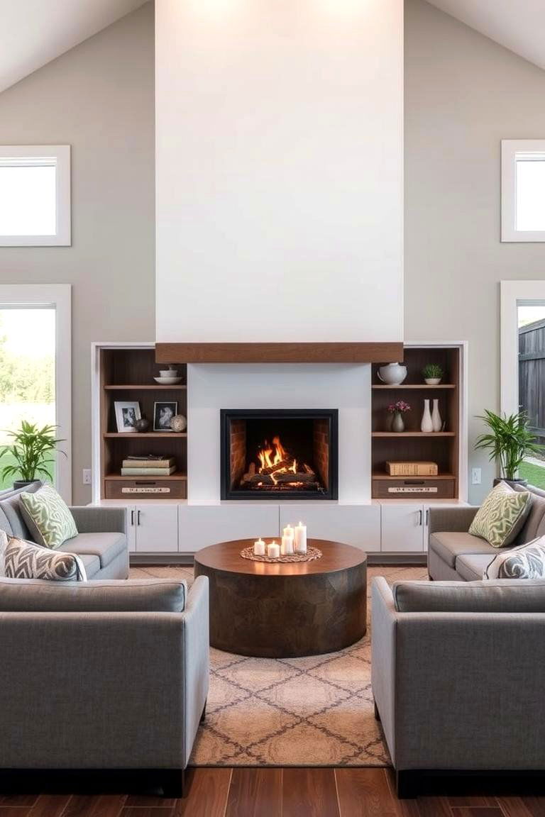 Multi Functional Hearth with Seating - 24 Fireplace Hearth Ideas