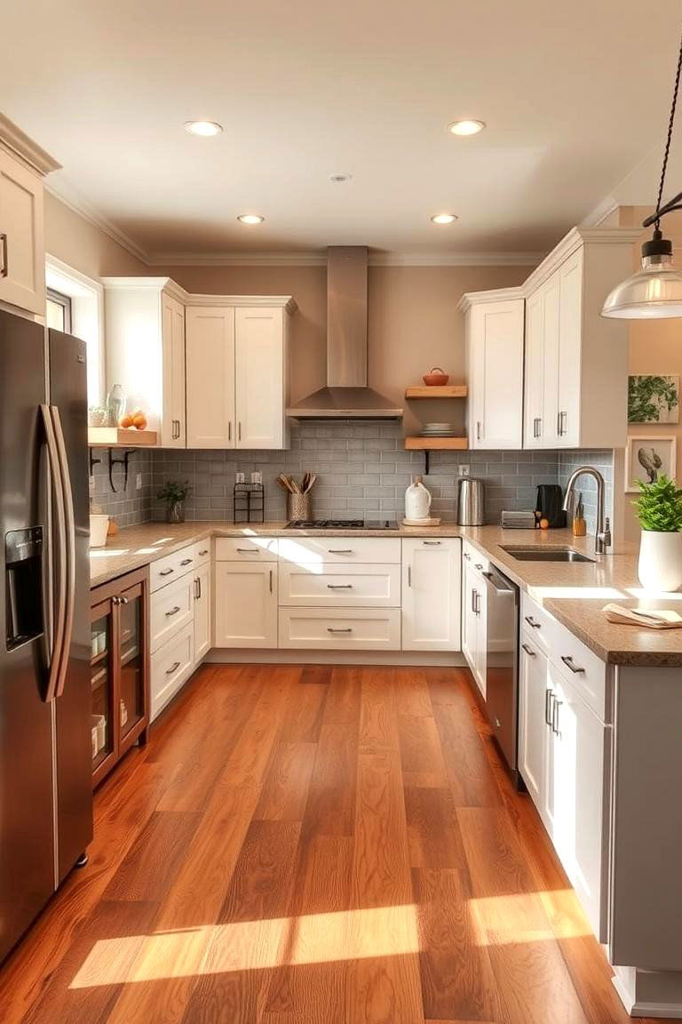 Multi Functional Kitchen with Versatile Wood Floors - 24 Kitchens With Wood Floors