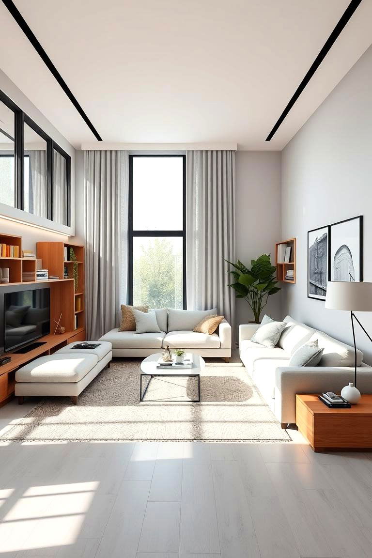 Multi Functional Layout - 24 White Couch Living Room Ideas