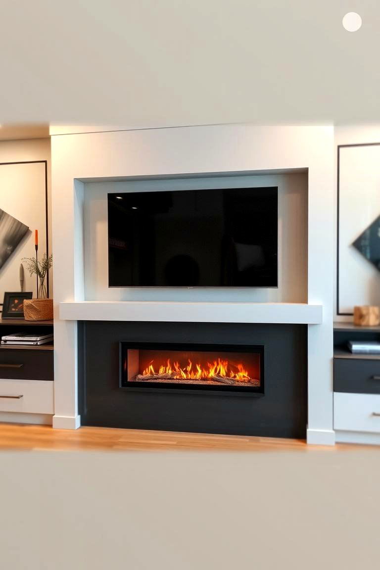Multi Functional Media Wall with Fireplace - 24 3 Sided Fireplace Ideas
