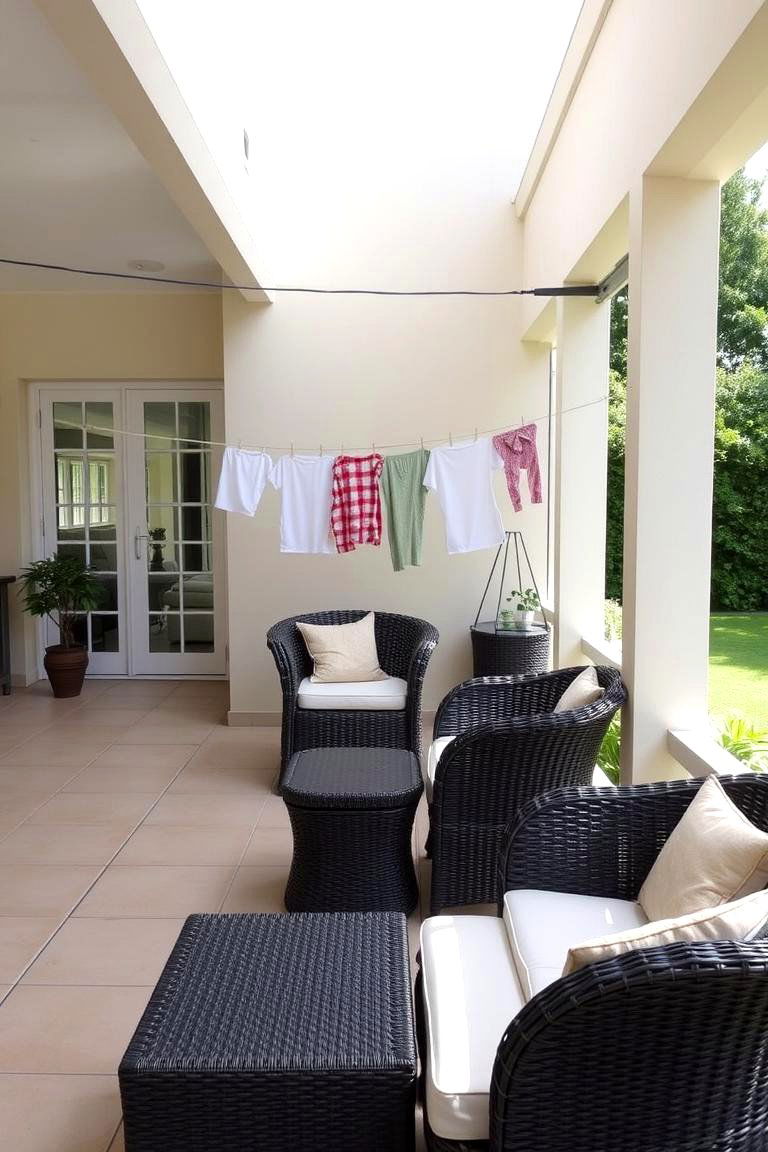 Multi Functional Patio Laundry - 24 Outdoor Laundry Area Design Ideas