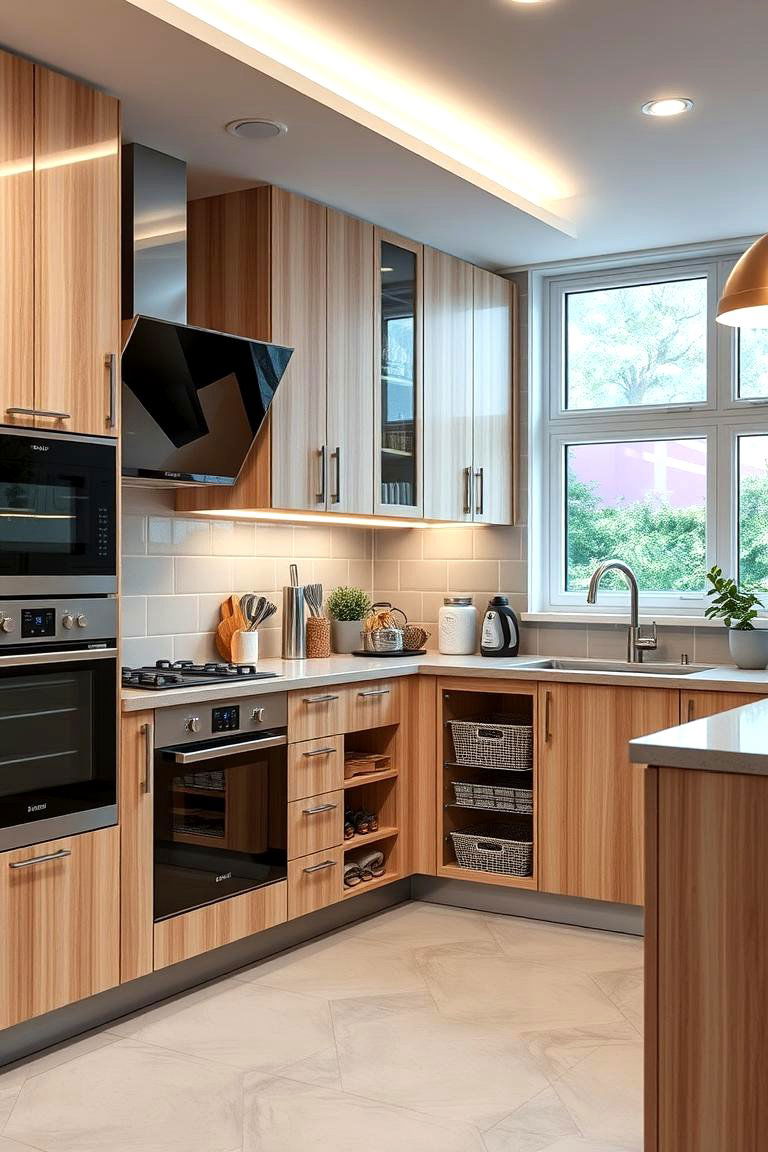 Multi Functional Smart Kitchen - 24 Kitchens With Light Wood Cabinets