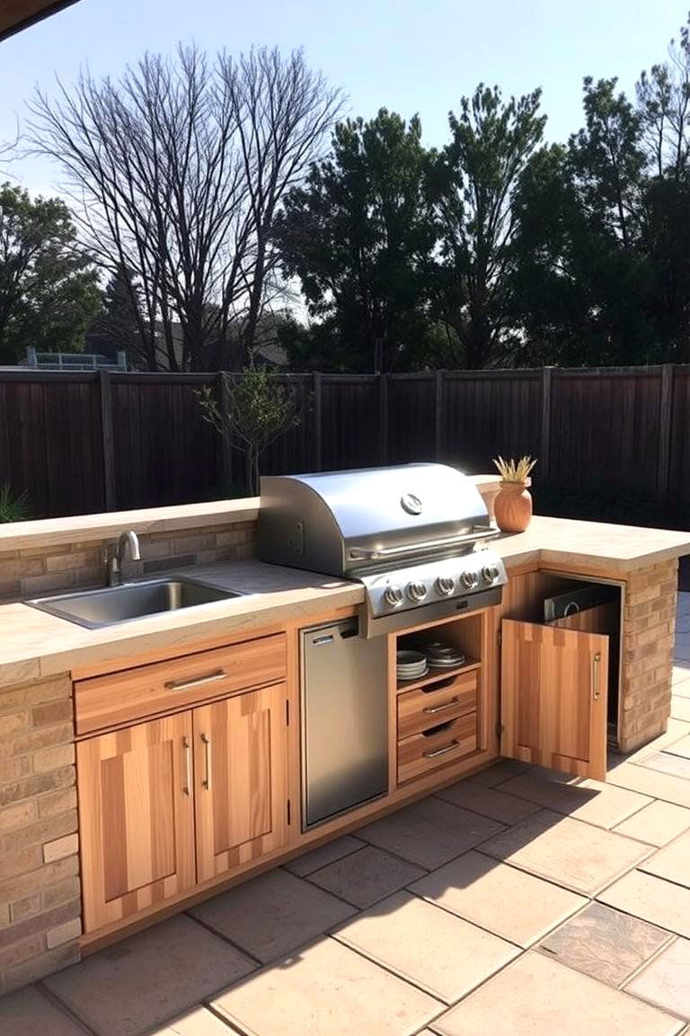 Multi Functional Storage Optimized Kitchen - 24 L Shaped Outdoor Kitchen Ideas