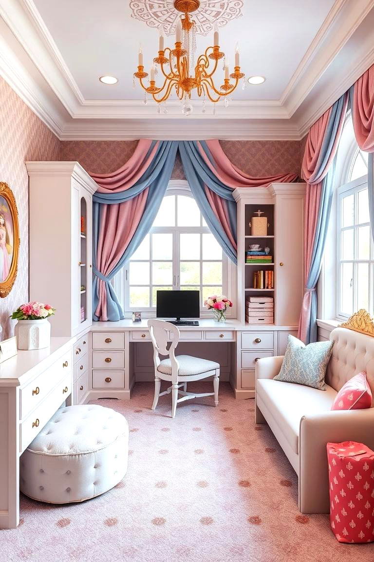 Multi Functional Study Nook - 24 Princess Room Ideas