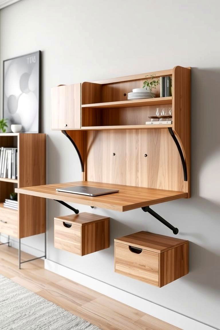 Multi Functional Wall Mounted Desk - 24 Desk Ideas