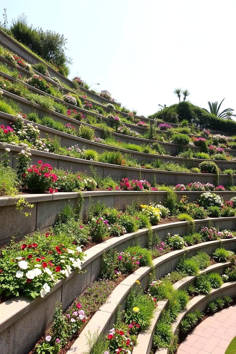 Multi Layered Terraced Walls - 24 Garden Wall Ideas