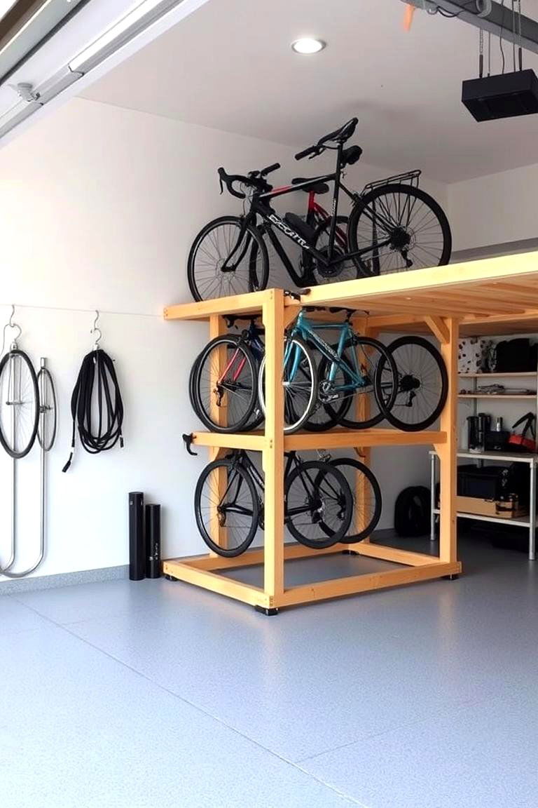 Multi Level Bike Platforms - 24 Garage Bike Storage Ideas
