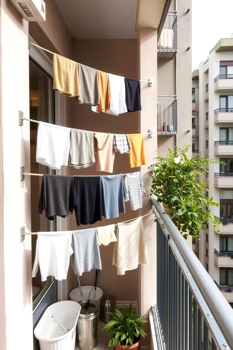 Multi Level Clothesline for Small Spaces - 24 Outdoor Clothesline Ideas