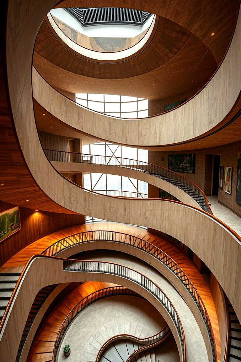 Multi Level Curved Staircase Design - 24 Curved Staircase Ideas