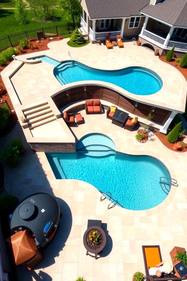Multi Level Deck with Built In Seating - 24 Above-ground Pool With Deck Ideas