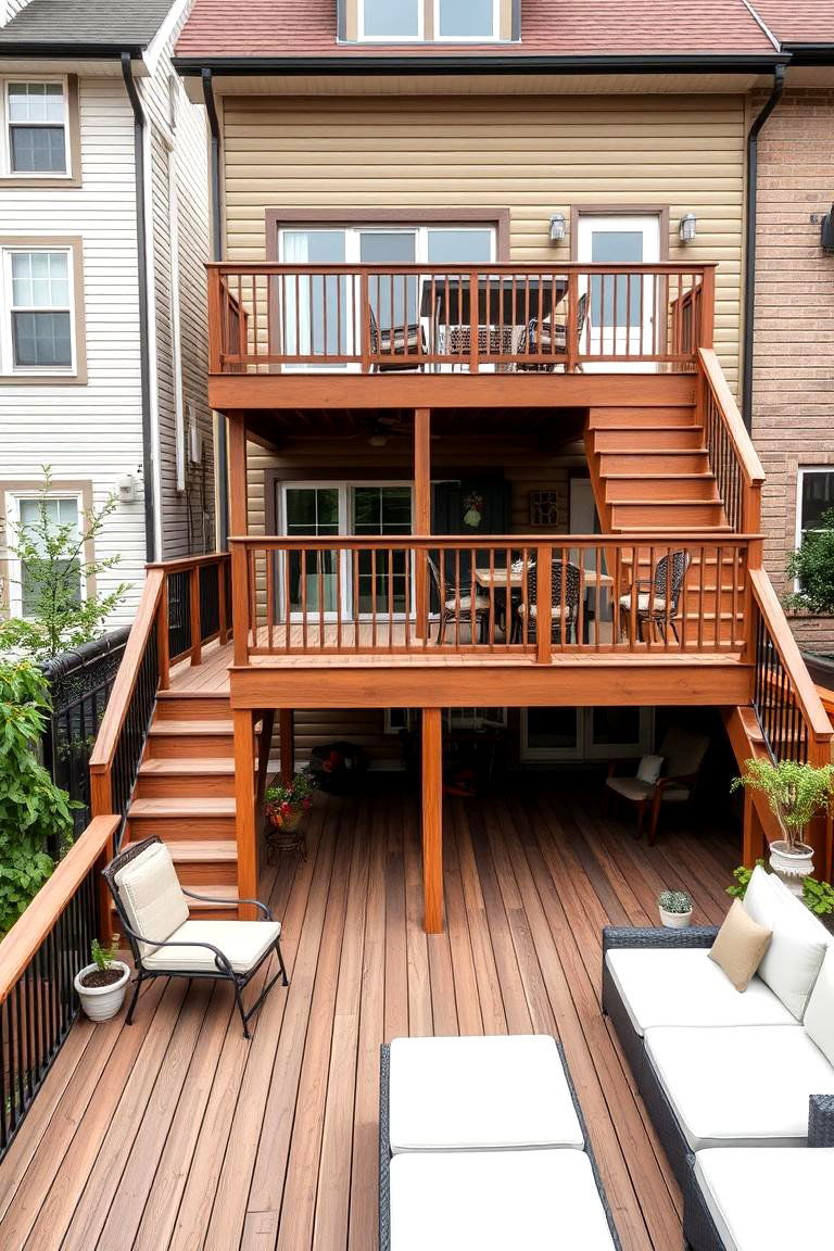 Multi Level Decking System - 24 Townhouse Backyard Ideas