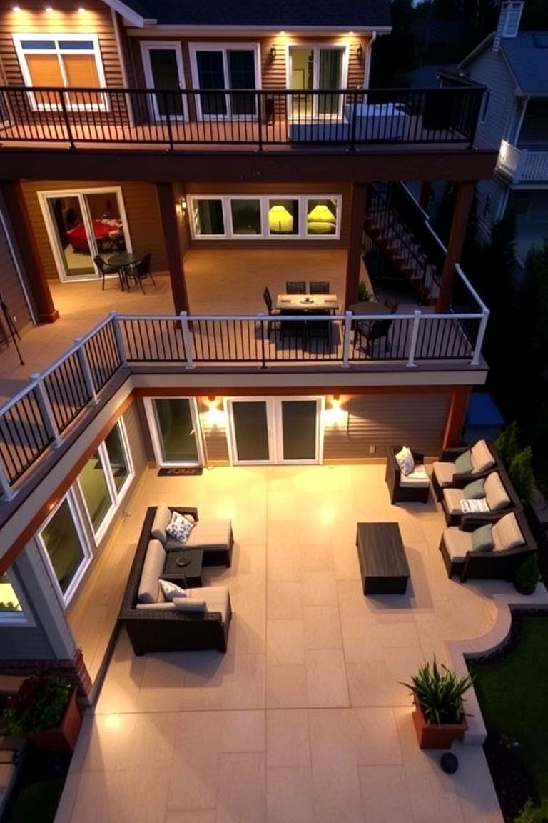 Multi Level Entertaining Deck - 24 Deck and Patio Combination Ideas