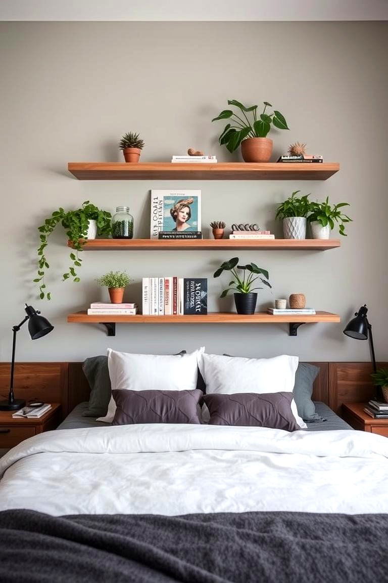 Multi Level Floating Tables - 24 No Headboard Ideas