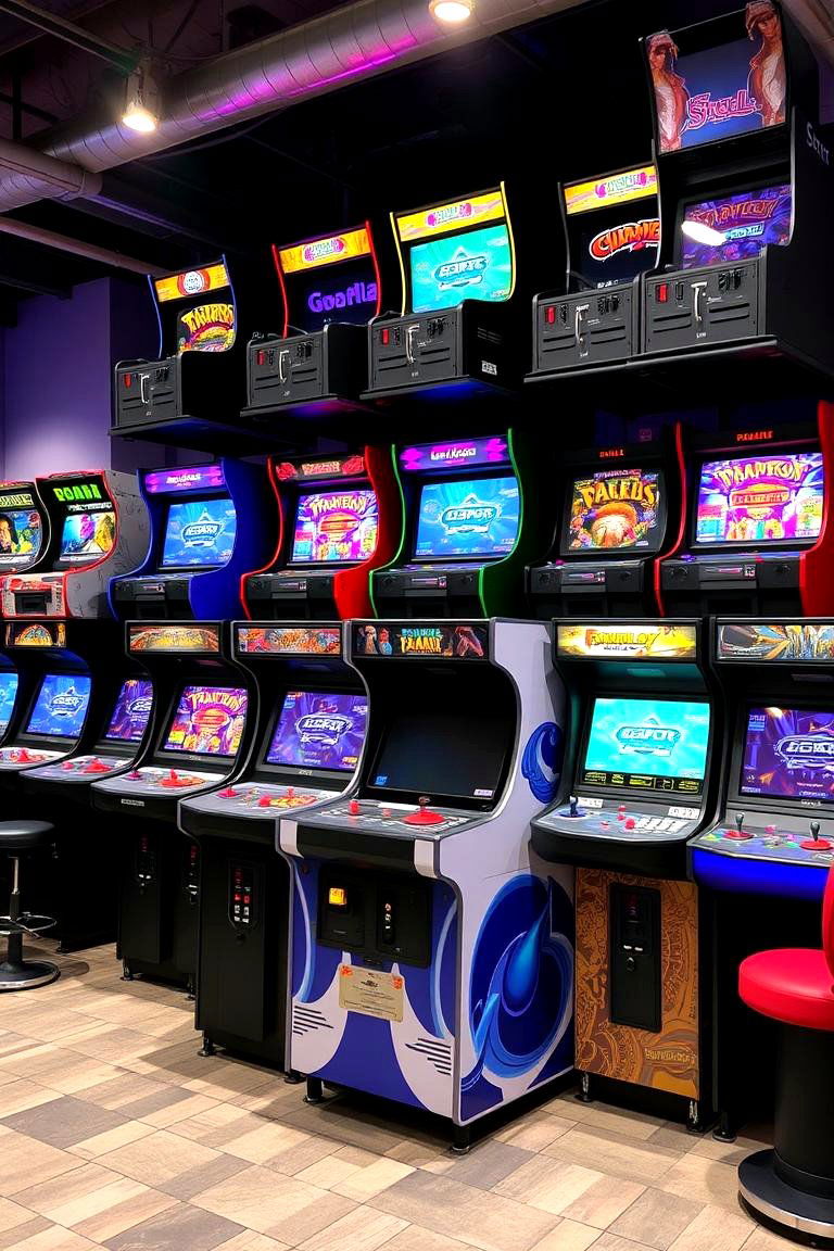 Multi Level Gaming Station - 24 Arcade Room Ideas