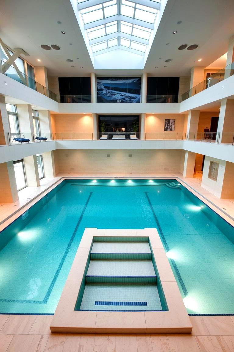Multi Level Indoor Pool Design - 24 Indoor Pool Ideas