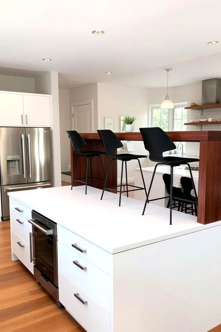Multi Level Island with Raised Bar Seating - 24 Kitchen Island Ideas With Seating