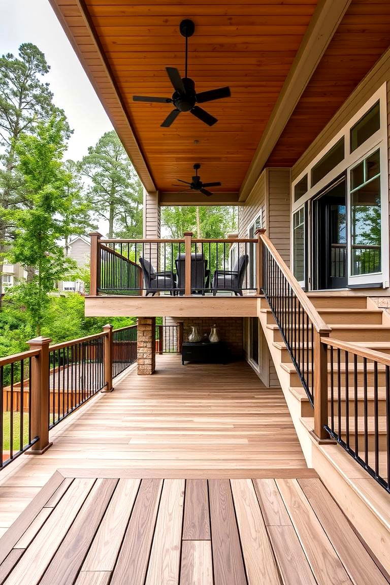 Multi Level Outdoor Living Deck - 24 Ground Level Deck Ideas