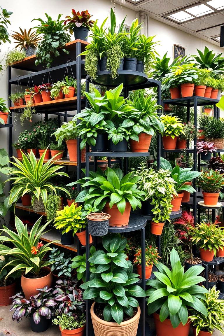 Multi Level Plant Display - 24 Indoor Greenhouse Ideas