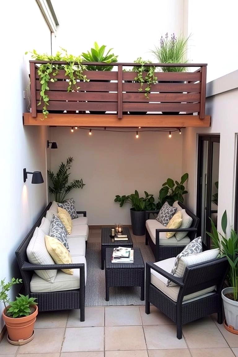 Multi Level Seating Arrangement - 24 Small Patio Ideas
