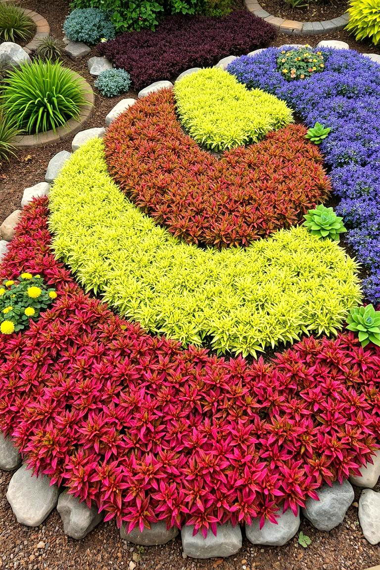 Multi Level Spiral with Groundcover - 24 Spiral Garden Design Ideas