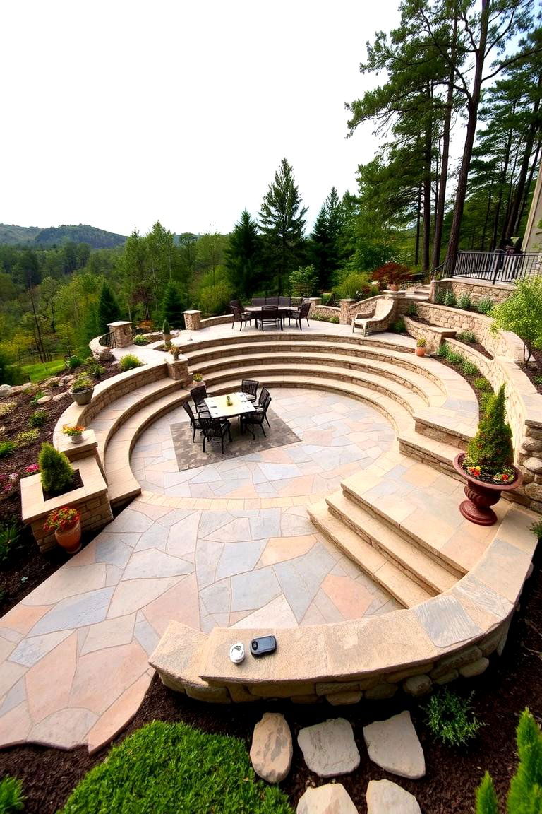 Multi Level Stone Patio - 24 Stone Patio Ideas