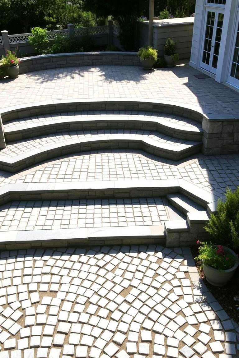 Multi Level Terrace - 24 cobblestone patio ideas