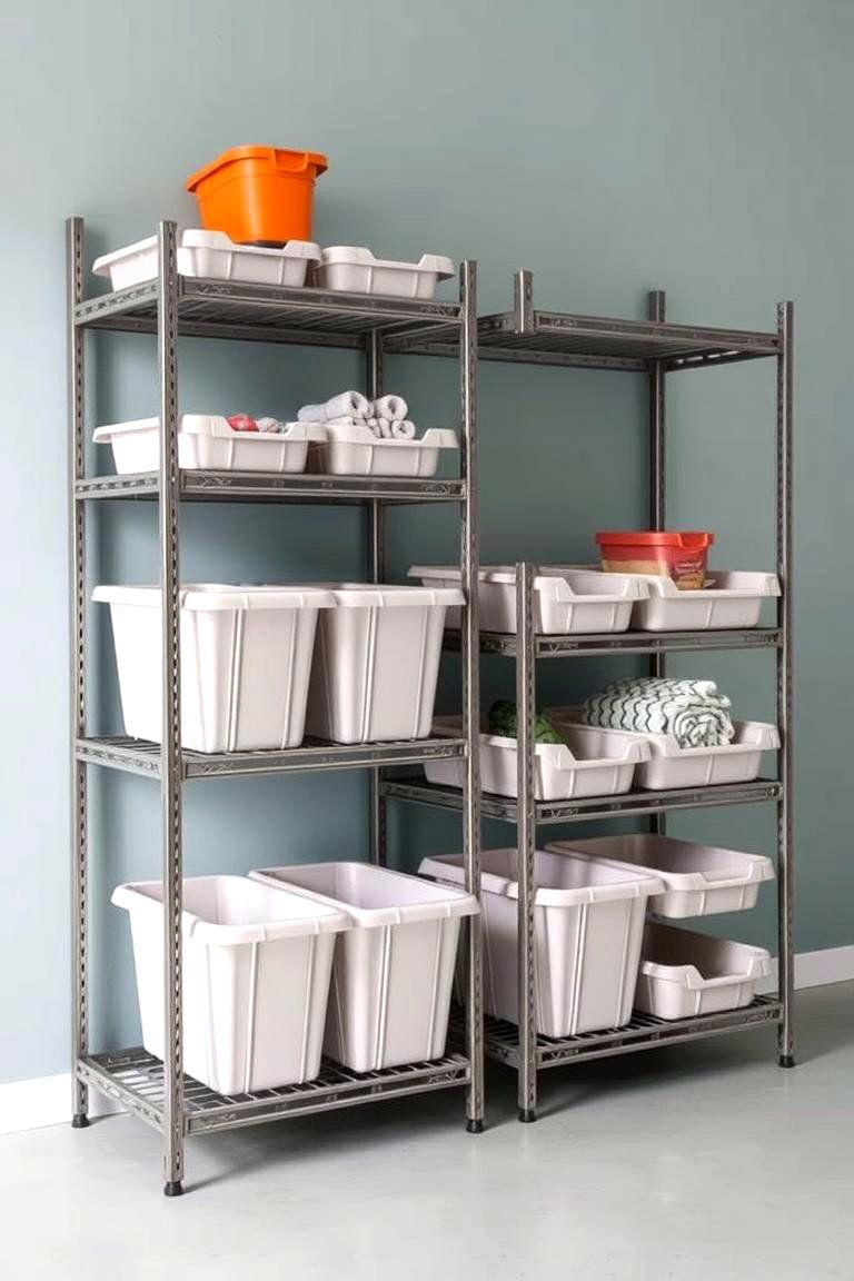 Multi Level Utility Rack - 24 Garbage Can Storage Ideas