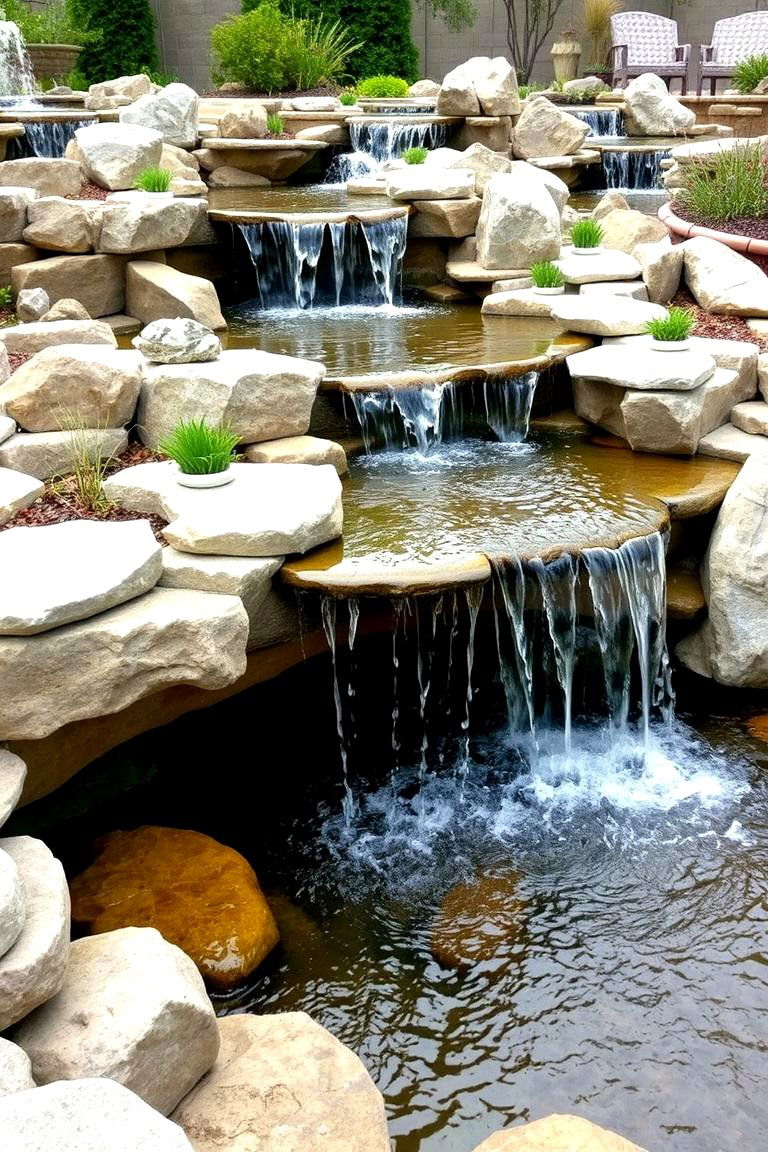 Multi Level Water Garden - 24 Raised Garden Pond Ideas