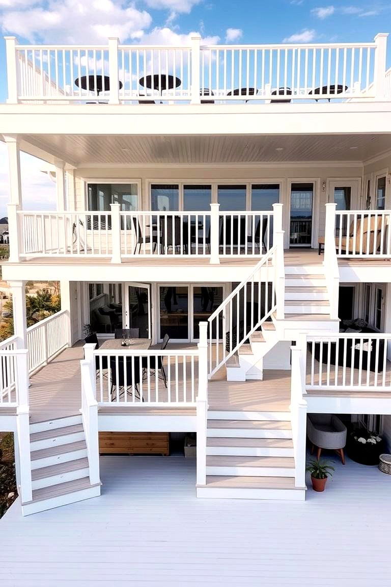 Multi Level White Deck - 24 White Deck Ideas