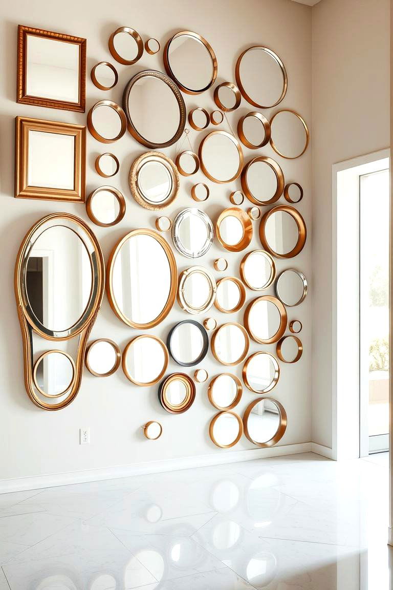Multi Mirror Display - 24 Entryway Mirror Ideas