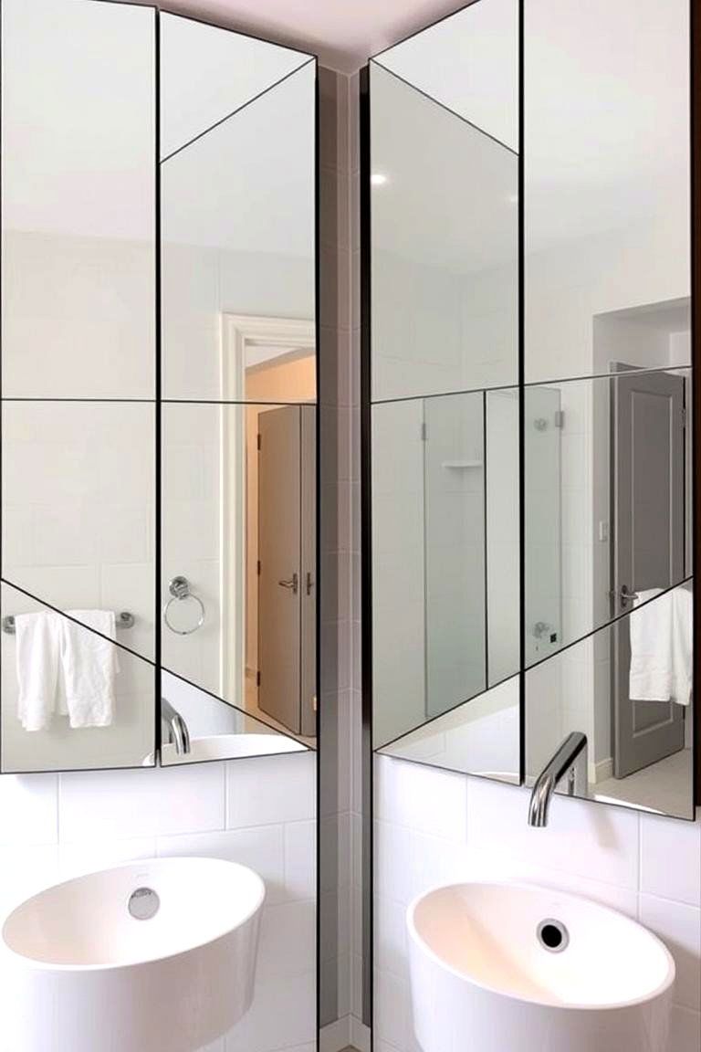 Multi Panel Mirrors for Customizable Reflection - 24 Bathroom Mirror Ideas