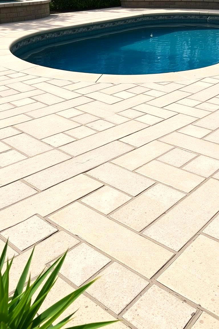 Multi Sized Paver Installations for Texture - 24 Pavers Around Pool Ideas