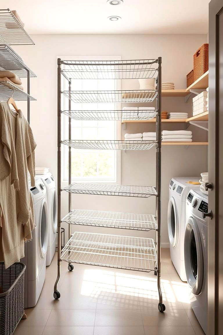Multi Tier Drying Rack - 24 Laundry Room Drying Rack Ideas