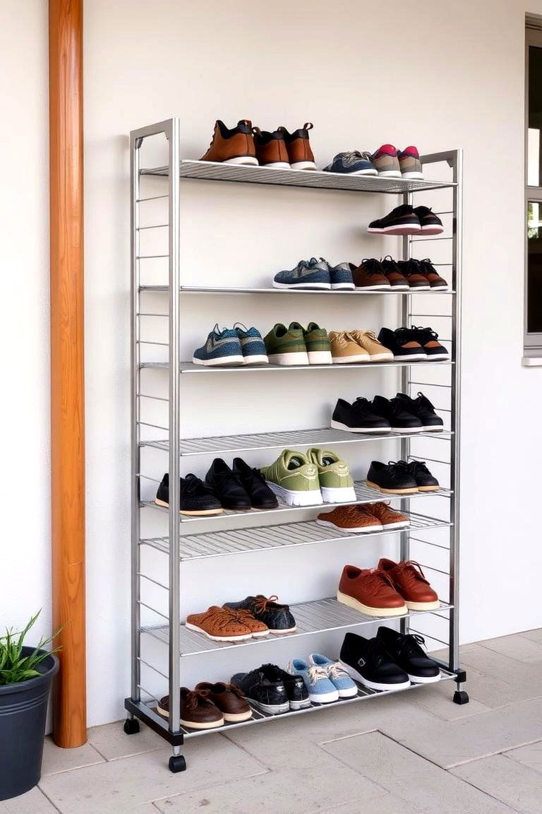 Multi Tier Outdoor Shoe Rack - 24 Outdoor Shoe Storage Ideas