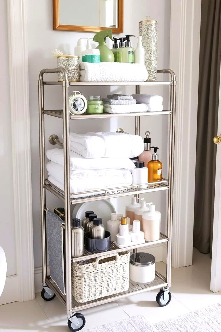 Multi Tiered Bathroom Carts - 24 Bathroom Furniture Ideas