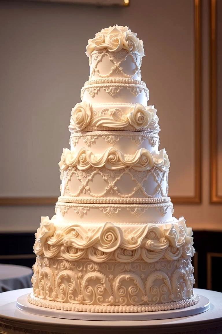 Multi Tiered Luxe Wedding Cake - 24 Wedding Cake Ideas