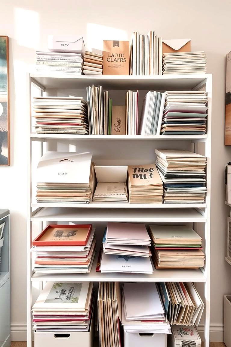 Multi Tiered Organizers for Paper Crafts - 24 Craft Room Organization Ideas