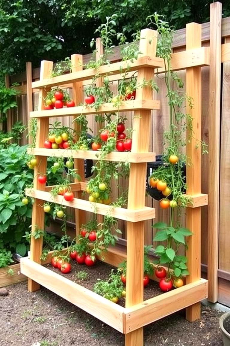 Multi Tiered Trellis - 24 Tomato Trellis Ideas