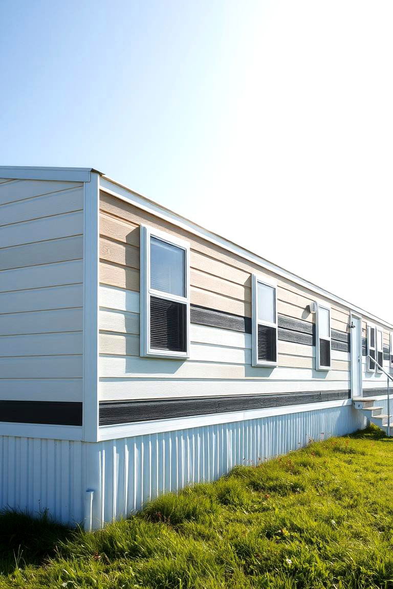 Multi Toned Aluminum Siding for a Unique Style - 24 Mobile Home Siding Design Ideas