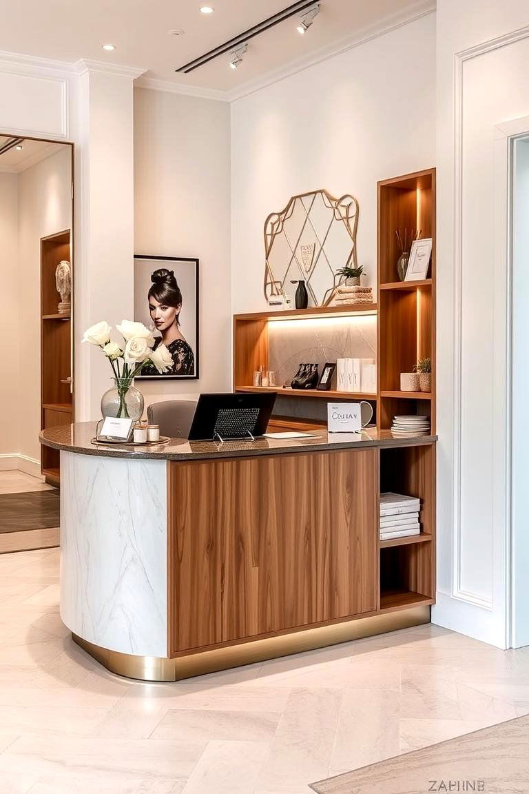 Multi Use Reception Desk - 24 Small Salon Interior Design Ideas