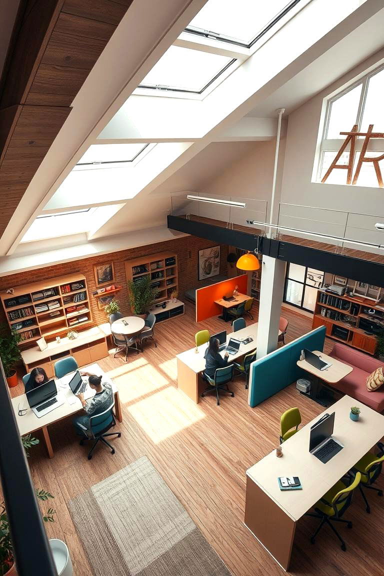 Multi Zone Loft Workspace - 24 Loft Office Ideas