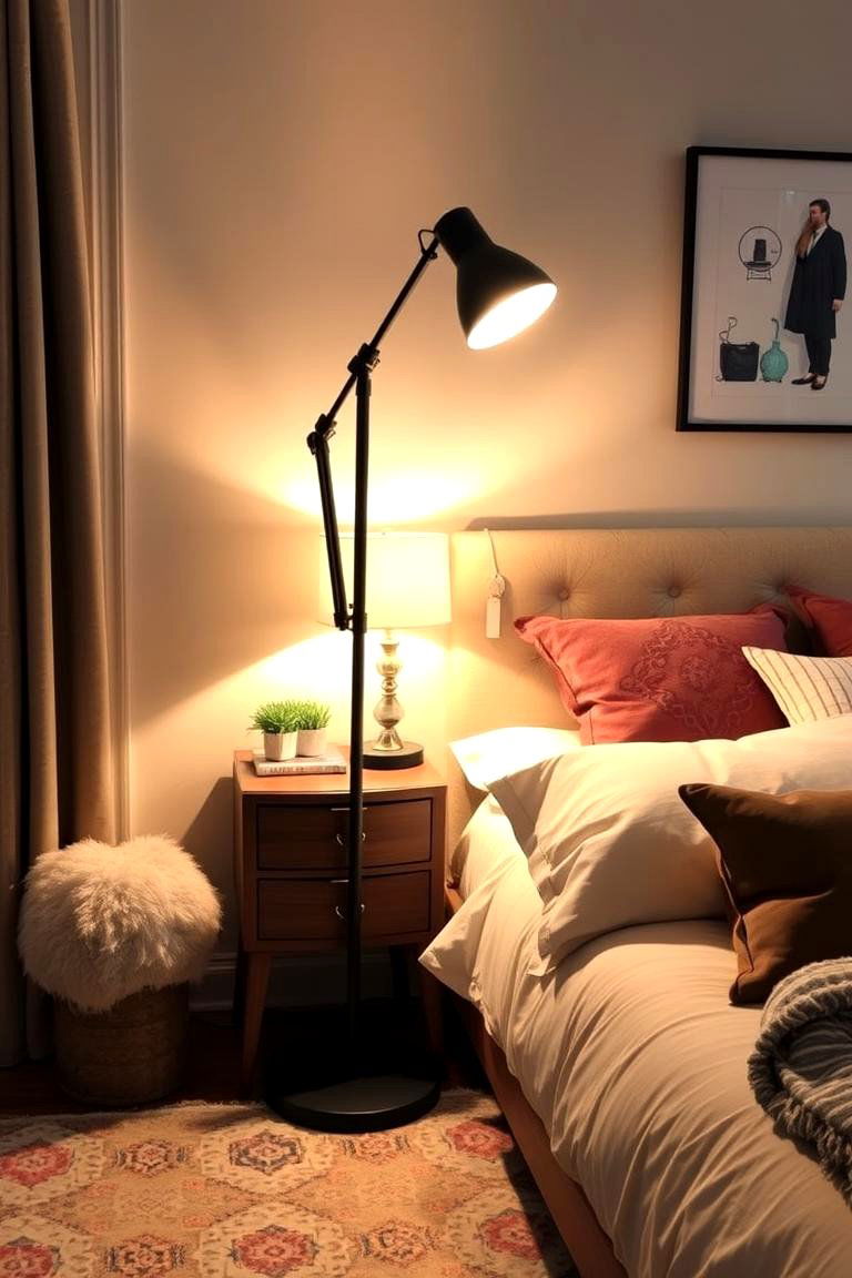 Multi functional Floor Lamps - 24 Small Bedroom Lighting Ideas