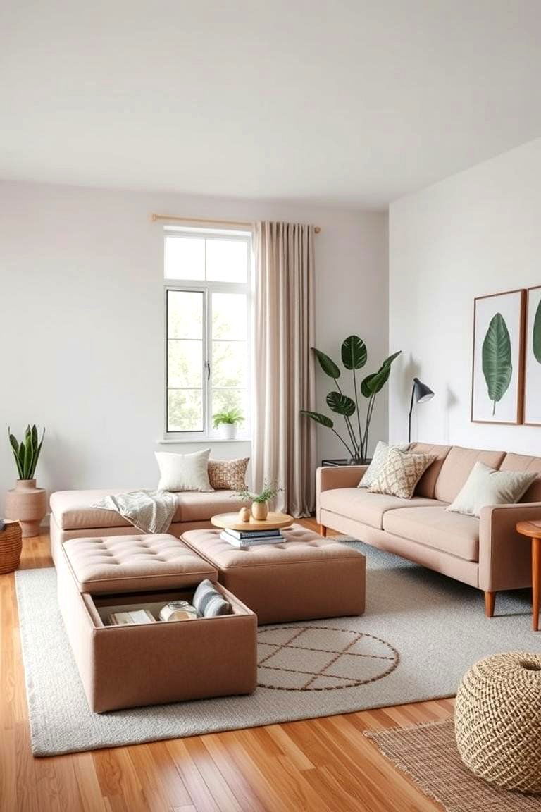 Multi functional Furniture - 24 Minimalist Modern Boho Living Room Ideas