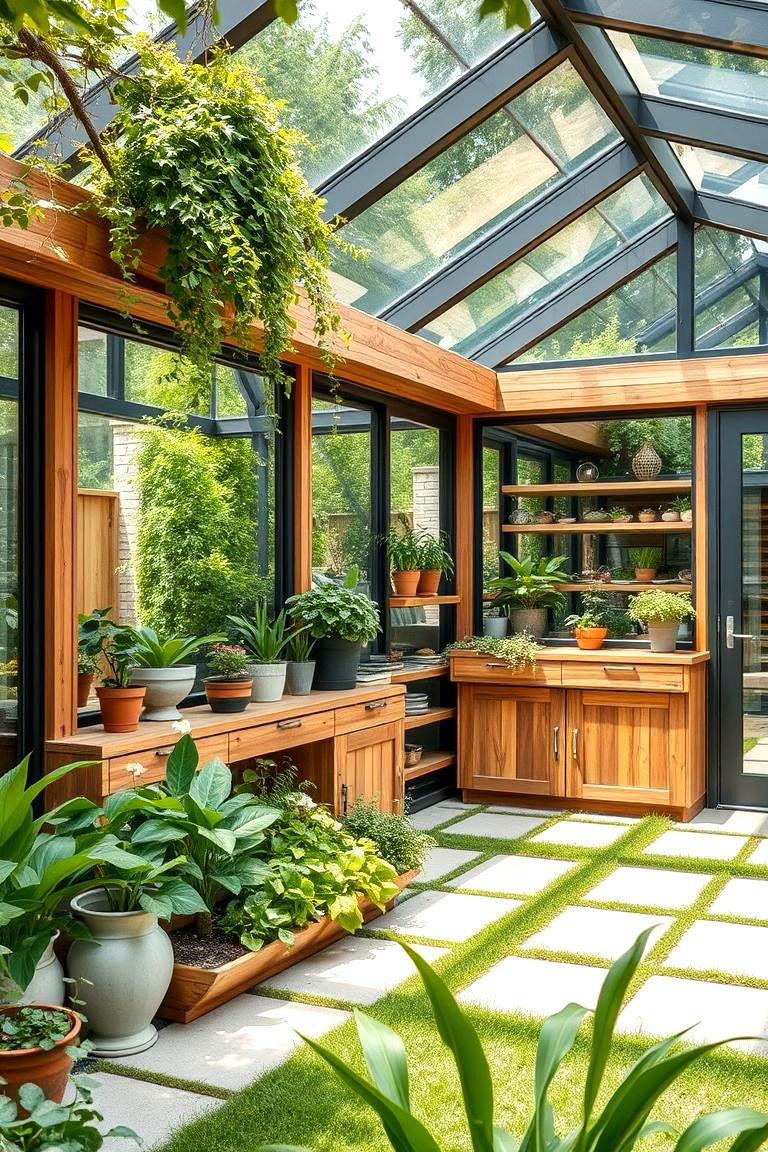 Multi functional Garden Sanctuary Combo - 24 Greenhouse and Shed Combo Ideas